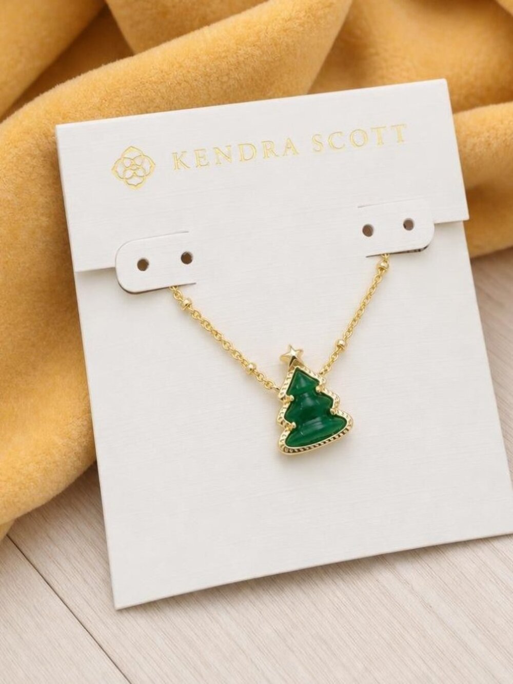 Kendra Scott Holiday Tree Gold Short Pendant Necklace